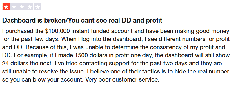 trustpilot review for goat funded trader