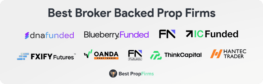 best broker backed prop firms summary