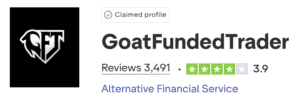 goat funded trader trustpilot rating