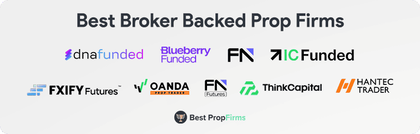 best broker backed prop firms summary