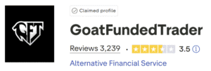 goat funded trader trustpilot rating