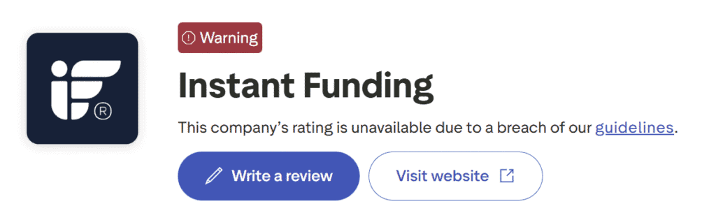 instant funding trustpilot score