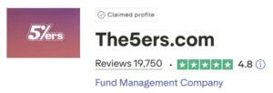 the 5ers trustpilot score